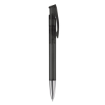 Stylo en plastique transparent coloré avec pointe métallisée couleur noir transparent cinquième vue