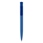 Stylo en plastique de couleurs avec finition soft-touch couleur bleu deuxième vue