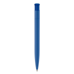Stylo en plastique de couleurs avec finition soft-touch couleur bleu quatrière vue