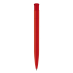 Stylo en plastique de couleurs avec finition soft-touch couleur rouge quatrière vue