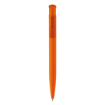 Stylo en plastique de couleurs avec finition soft-touch couleur orange deuxième vue