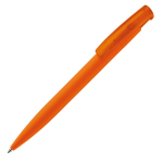 Stylo en plastique de couleurs avec finition soft-touch couleur orange troisième vue