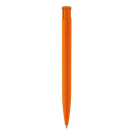 Stylo en plastique de couleurs avec finition soft-touch couleur orange quatrière vue