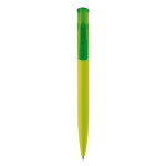 Stylo en plastique de couleurs avec finition soft-touch couleur vert lime deuxième vue