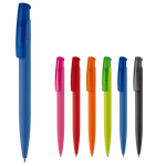 Stylo en plastique de couleurs avec finition soft-touch
