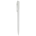 Stylo en plastique avec pointe et clip colorés fabriqué dans l'UE couleur blanc