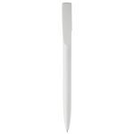 Stylo en plastique avec pointe et clip colorés fabriqué dans l'UE couleur blanc deuxième vue