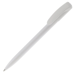 Stylo en plastique avec pointe et clip colorés fabriqué dans l'UE couleur blanc troisième vue