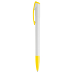 Stylo en plastique avec pointe et clip colorés fabriqué dans l'UE couleur jaune