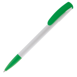 Stylo en plastique avec pointe et clip colorés fabriqué dans l'UE couleur vert troisième vue