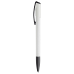 Stylo en plastique avec pointe et clip colorés fabriqué dans l'UE couleur blanc/noir