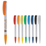Stylo en plastique avec pointe et clip colorés fabriqué dans l'UE