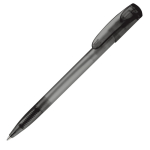 Stylo en plastique transparent coloré avec clip incurvé couleur noir quatrière vue