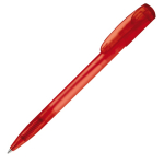 Stylo en plastique transparent coloré avec clip incurvé couleur rouge quatrière vue