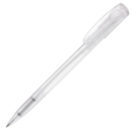 Stylo en plastique transparent coloré avec clip incurvé couleur blanc quatrière vue