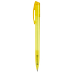 Stylo en plastique transparent coloré avec clip incurvé couleur jaune