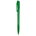Stylo en plastique transparent coloré avec clip incurvé couleur vert