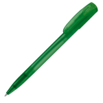 Stylo en plastique transparent coloré avec clip incurvé couleur vert quatrière vue
