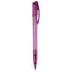 Stylo en plastique transparent coloré avec clip incurvé couleur mauve