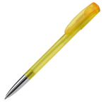 Stylo en plastique transparent avec pointe métallisée fabrication UE couleur jaune