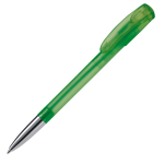 Stylo en plastique transparent avec pointe métallisée fabrication UE couleur vert