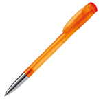 Stylo en plastique transparent avec pointe métallisée fabrication UE couleur orange