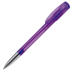 Stylo en plastique transparent avec pointe métallisée fabrication UE couleur mauve