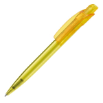 Stylo en plastique transparent avec clip carré fabriqué dans l'UE couleur jaune transparent