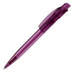 Stylo en plastique transparent avec clip carré fabriqué dans l'UE couleur violet transparent