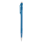 Porte-mine en plusieurs couleurs avec bouton-poussoir et gomme blanche couleur bleu transparent