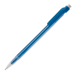 Porte-mine en plusieurs couleurs avec bouton-poussoir et gomme blanche couleur bleu transparent troisième vue