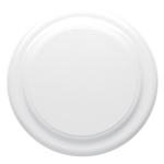 Frisbee en plastique avec design unicolore pour personnalisation couleur blanc deuxième vue