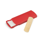 Boîte en plastique colorée et personnalisée avec 5 pansements Colors couleur rouge