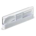 Boîte transparente avec un set de couverts en plastique blanc couleur blanc