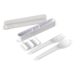 Boîte transparente avec un set de couverts en plastique blanc couleur blanc septième vue
