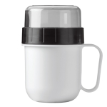 Tasse de transport pour aliments pour yaourt ou soupe de 520 et 230 ml couleur blanc quatrière vue