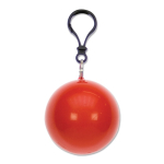 Poncho imperméable dans un porte-clés coloré avec mousqueton couleur rouge