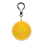 Poncho imperméable dans un porte-clés coloré avec mousqueton couleur jaune