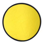 Frisbee pliable nylon disponible en plusieurs couleurs avec pochette couleur jaune