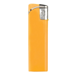 Briquet électronique rechargeable une couleur avec pointe argentée couleur jaune troisième vue