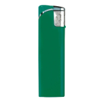 Briquet électronique rechargeable une couleur avec pointe argentée couleur vert troisième vue