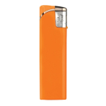 Briquet électronique rechargeable une couleur avec pointe argentée couleur orange troisième vue