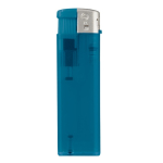Briquet électronique rechargeable en couleurs transparentes couleur bleu transparent troisième vue