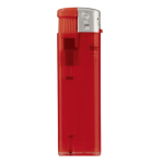 Briquet électronique rechargeable en couleurs transparentes couleur rouge transparent troisième vue
