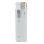 Briquet électronique rechargeable en couleurs transparentes couleur blanc transparent troisième vue