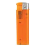 Briquet électronique rechargeable en couleurs transparentes couleur orange transparent troisième vue