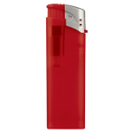 Briquet électronique rechargeable en couleurs translucides couleur rouge troisième vue