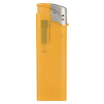 Briquet électronique rechargeable en couleurs translucides couleur jaune troisième vue