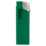 Briquet électronique rechargeable en couleurs translucides couleur vert troisième vue