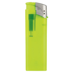 Briquet électronique rechargeable en couleurs translucides couleur vert clair troisième vue